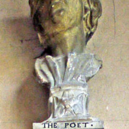 Fig 4 Close up of carved bust of John Dryden