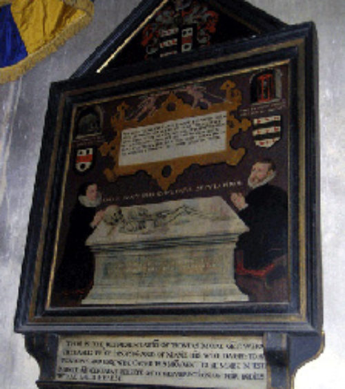 Thomas More d 1586 and his widow Marie at Adderbury Oxfordshire